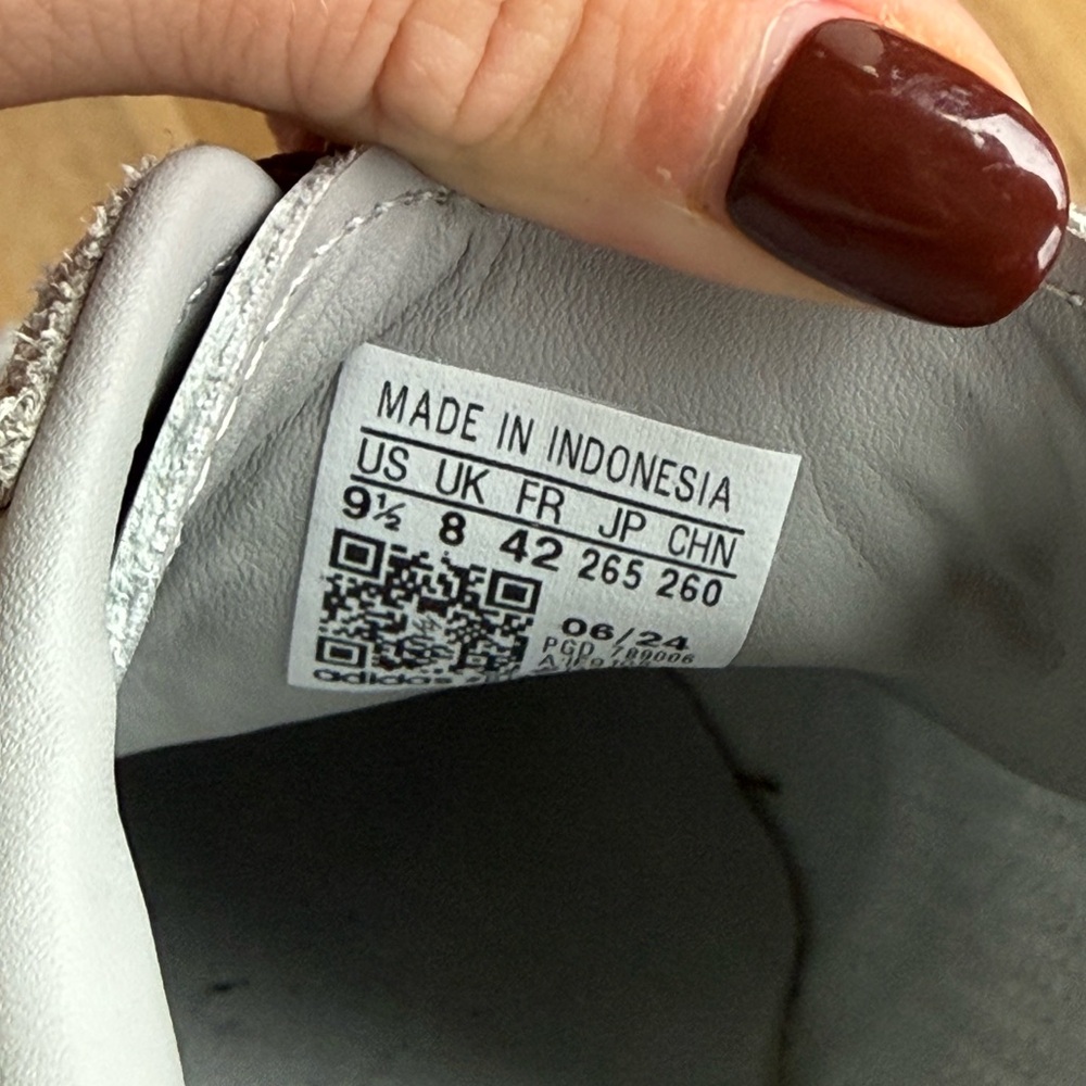 adidas Samba Leather & Suede Sneakers in Light Gray and White - Picture 5 of 6